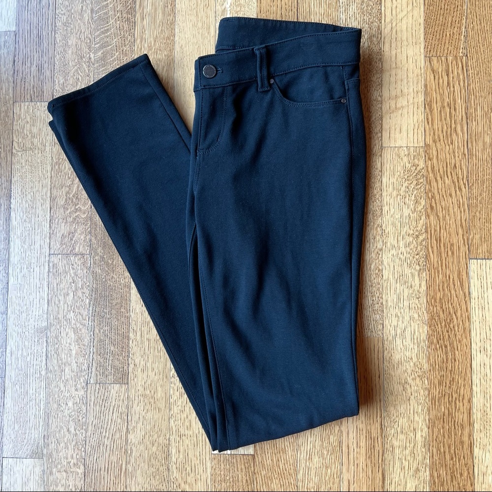 Ann Taylor Black Stretch Straight Leg Skinny Pant Zipper Front with  Pockets